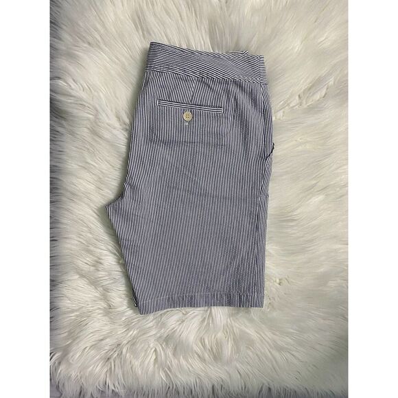 Talbots Blue Striped High Rise Casual Shorts - Picture 3 of 5